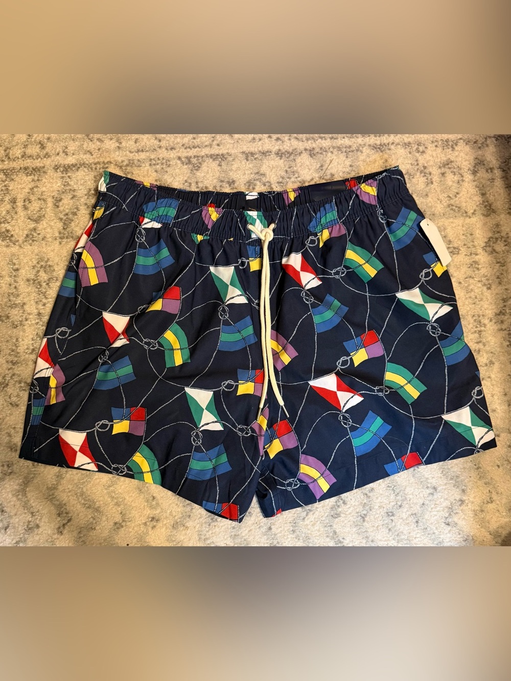 Brooks Brothers Men’s XL Nautical Flag Print Swim Trunks Shorts NWT